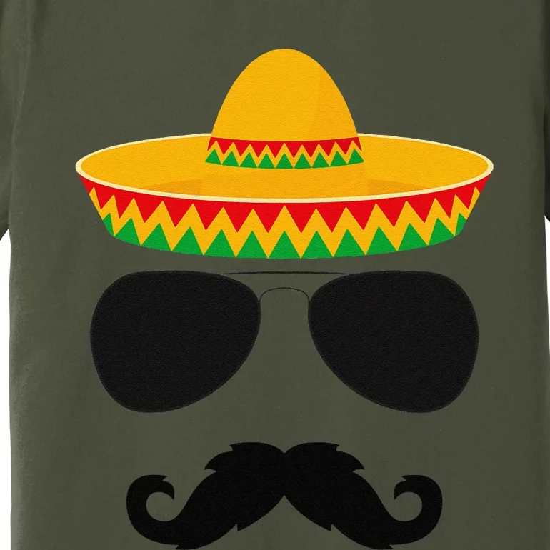 Cinco De Mayo Party Shirts Funny Cinco De Mayo Mustache Face Premium T-Shirt