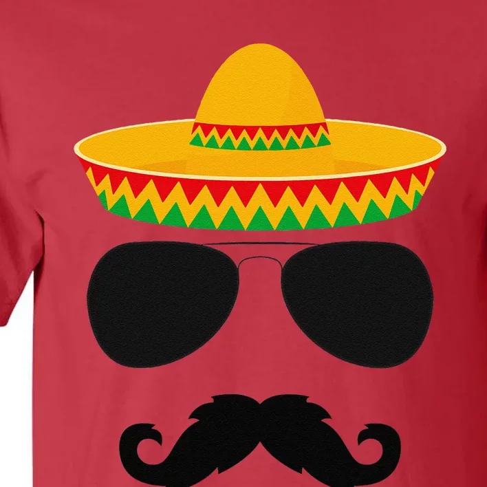 Cinco De Mayo Party Shirts Funny Cinco De Mayo Mustache Face Tall T-Shirt