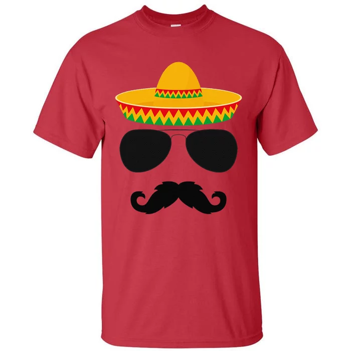 Cinco De Mayo Party Shirts Funny Cinco De Mayo Mustache Face Tall T-Shirt