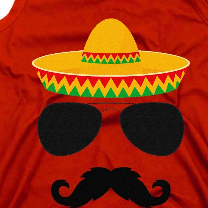 Cinco De Mayo Party Shirts Funny Cinco De Mayo Mustache Face Tank Top