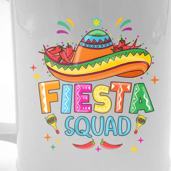 Cinco De Mayo Fiesta Squad Front & Back Beer Stein