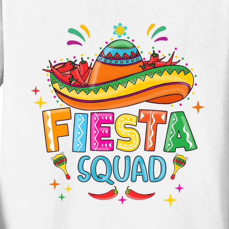 Cinco De Mayo Fiesta Squad Kids Long Sleeve Shirt