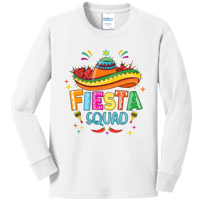 Cinco De Mayo Fiesta Squad Kids Long Sleeve Shirt