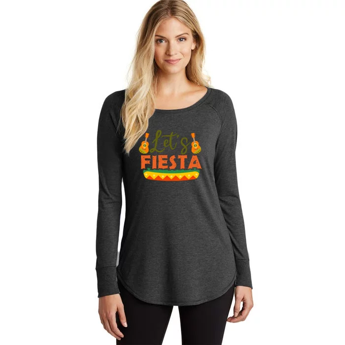 Cinco De Mayo Let's Fiesta Cactus Sombrero Hat Funny Gift Women's Perfect Tri Tunic Long Sleeve Shirt