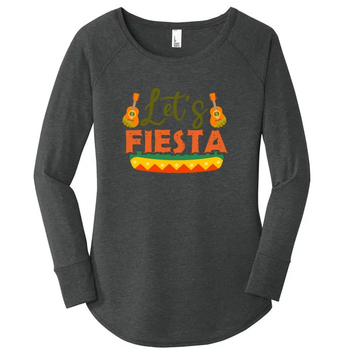 Cinco De Mayo Let's Fiesta Cactus Sombrero Hat Funny Gift Women's Perfect Tri Tunic Long Sleeve Shirt