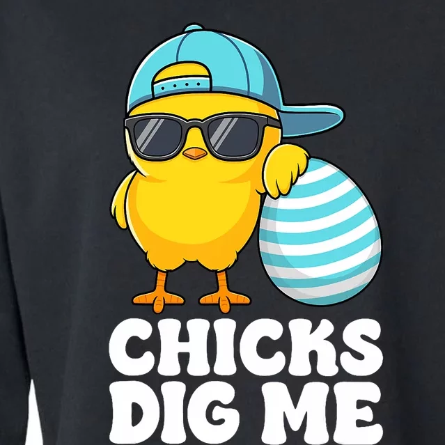 Chicks Dig Me Easter Happy Easter Funny Cropped Pullover Crew