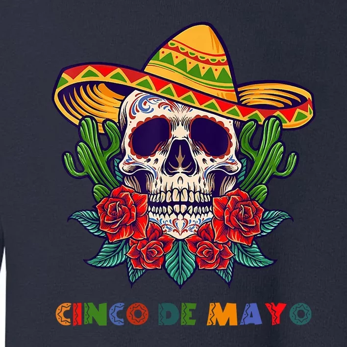 Cinco De Mayo Skull Floral Celebration Toddler Sweatshirt