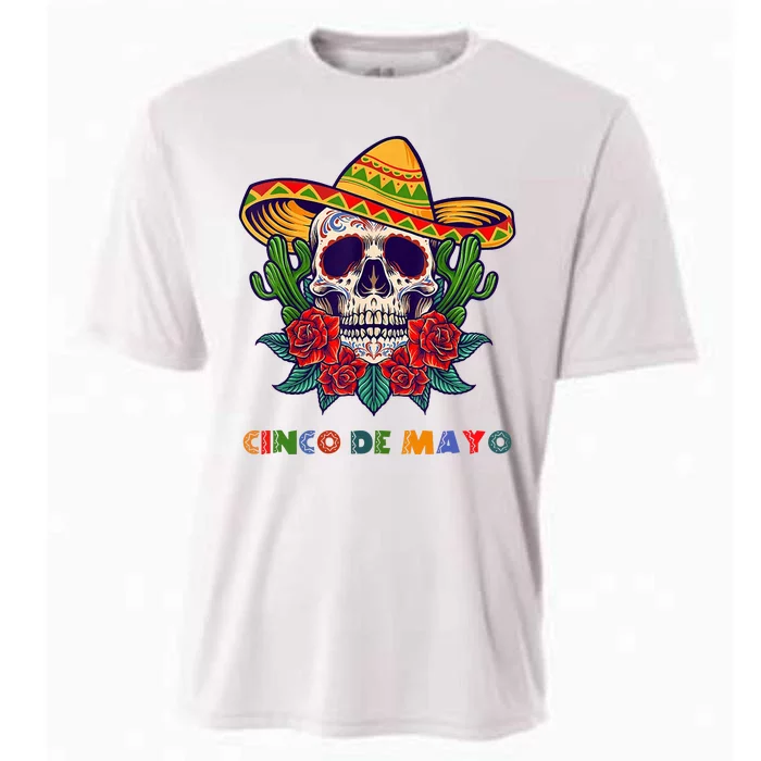 Cinco De Mayo Skull Floral Celebration Cooling Performance Crew T-Shirt