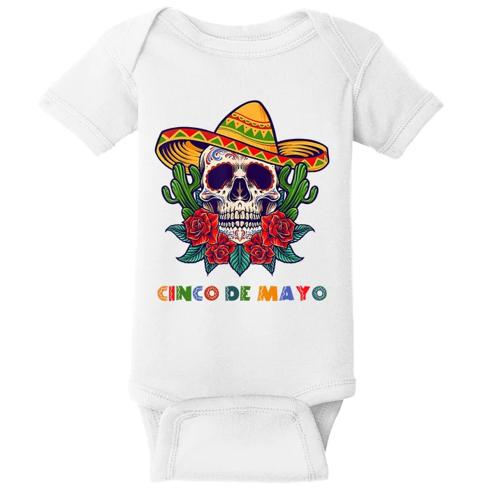 Cinco De Mayo Skull Floral Celebration Baby Bodysuit