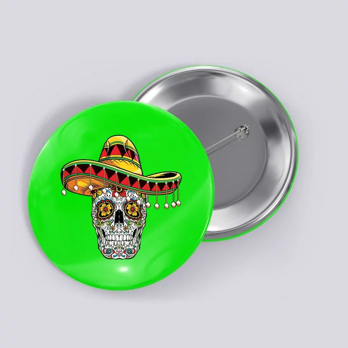 Cinco De Mayo Fiesta Skull Button