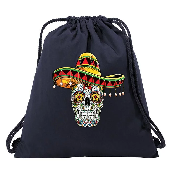 Cinco De Mayo Fiesta Skull Drawstring Bag