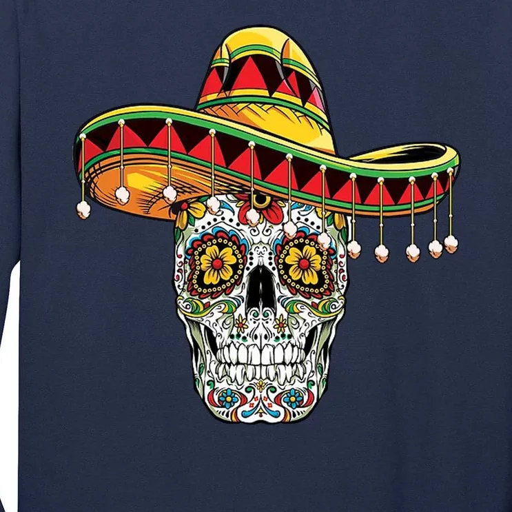 Cinco De Mayo Fiesta Skull Tall Long Sleeve T-Shirt