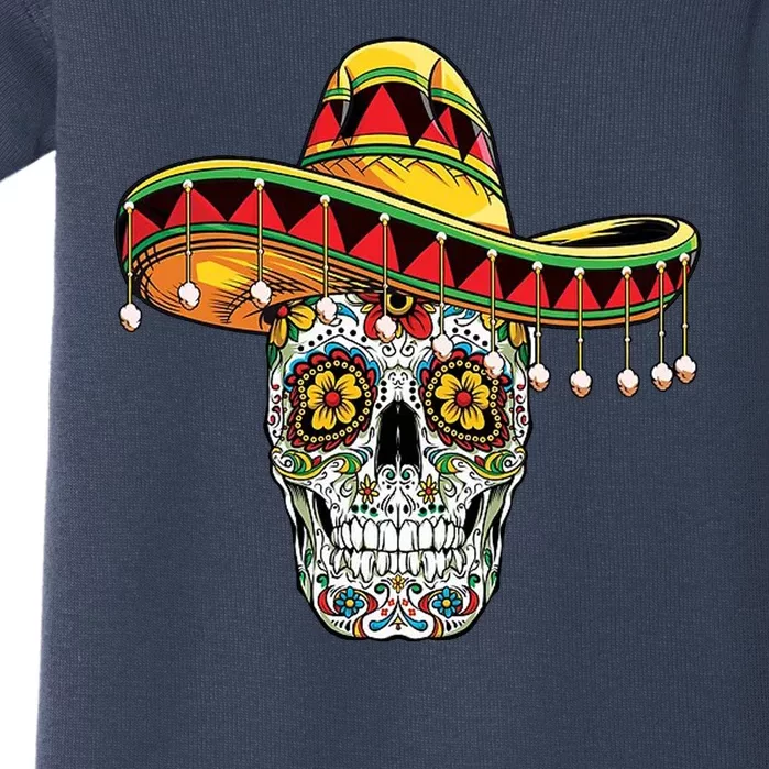 Cinco De Mayo Fiesta Skull Baby Bodysuit