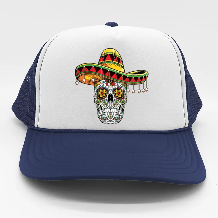 Cinco De Mayo Fiesta Skull Trucker Hat