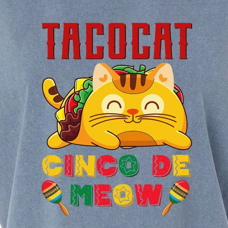 Cinco De Meow Taco Cat Mexican Cat Lovers Garment-Dyed Women's Muscle Tee