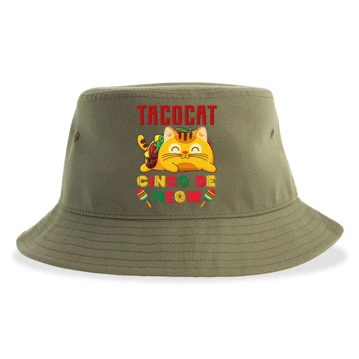 Cinco De Meow Taco Cat Mexican Cat Lovers Sustainable Bucket Hat