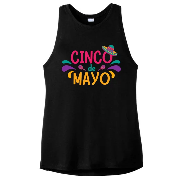 Cinco De Mayo Fiesta Mexican Party Ladies Tri-Blend Wicking Tank