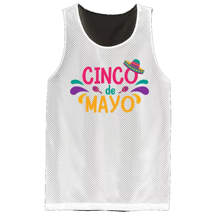 Cinco De Mayo Fiesta Mexican Party Mesh Reversible Basketball Jersey Tank