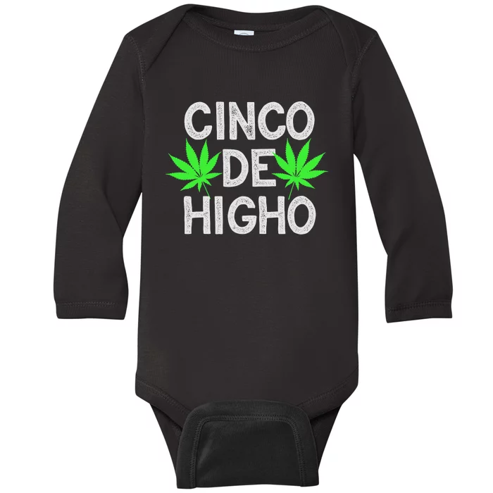 Cinco De Mayo Weed Funny Party 420 Gifts Baby Long Sleeve Bodysuit