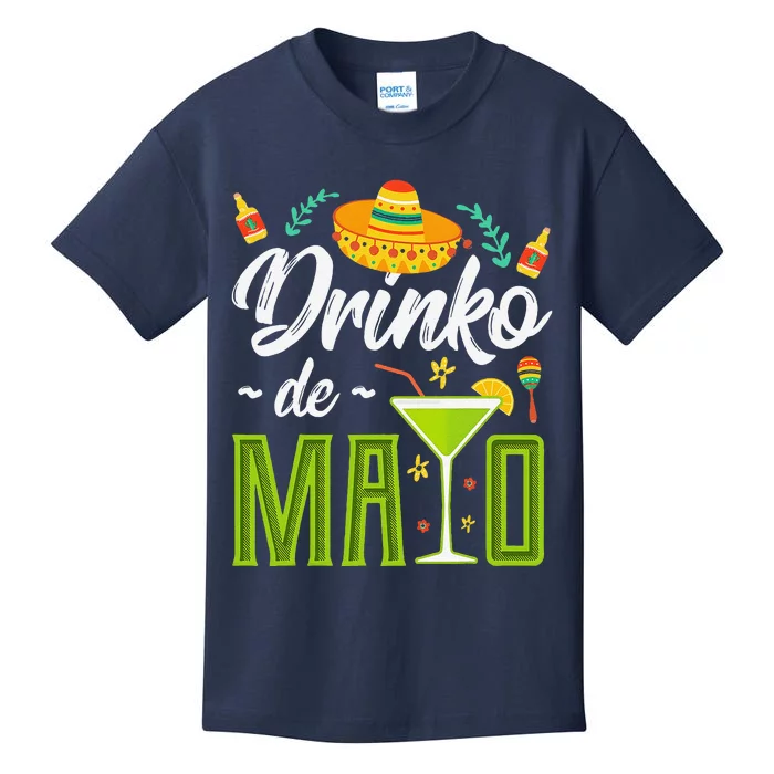 Cinco De Mayo Drinko De Mayo Fiesta Mexican Kids T-Shirt