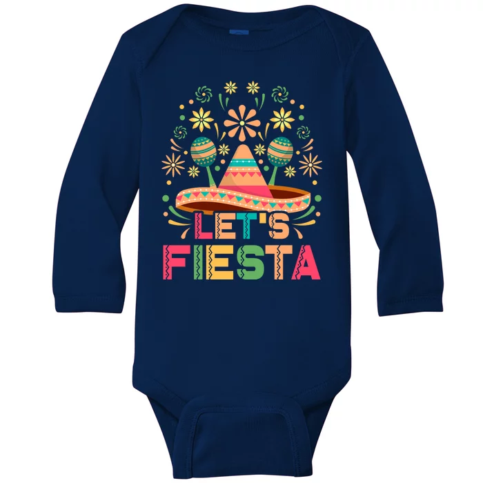 Cinco De Mayo Let's Fiesta Baby Long Sleeve Bodysuit