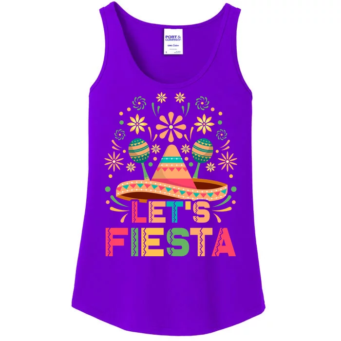 Cinco De Mayo Let's Fiesta Ladies Essential Tank