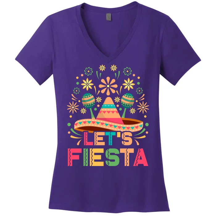 Cinco De Mayo Let's Fiesta Women's V-Neck T-Shirt