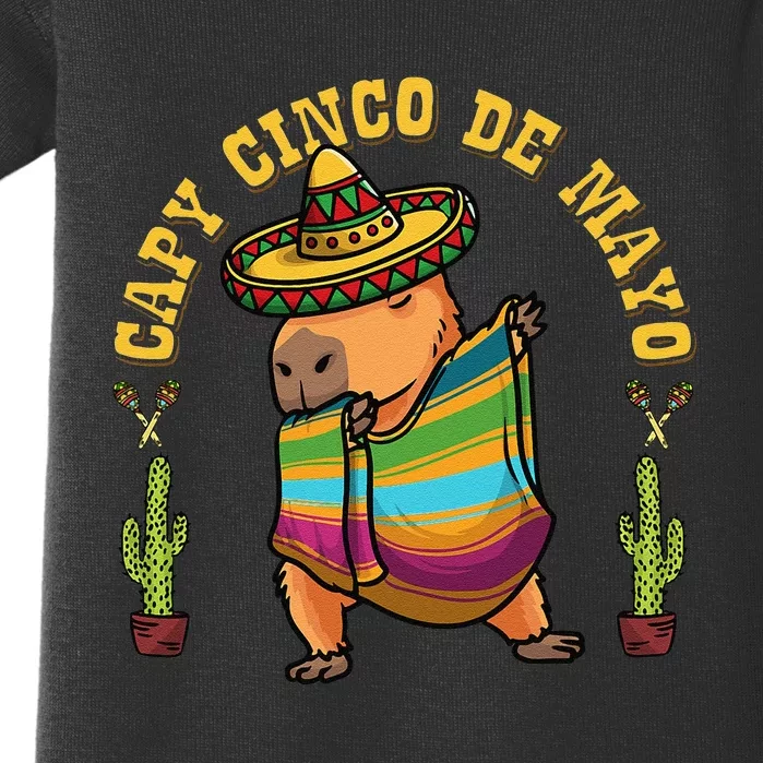 Cinco De Mayo Capybaras Mexican Capybara Baby Bodysuit