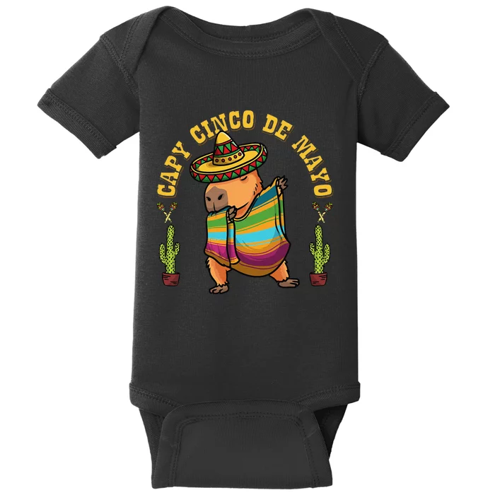 Cinco De Mayo Capybaras Mexican Capybara Baby Bodysuit