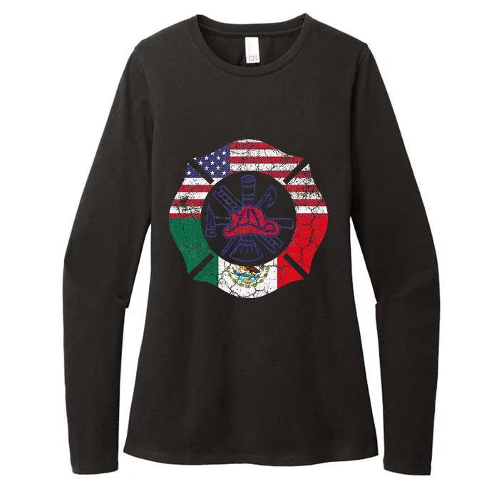 Cinco De Mayo Firefighter Mexican American Flag Gift Womens CVC Long Sleeve Shirt