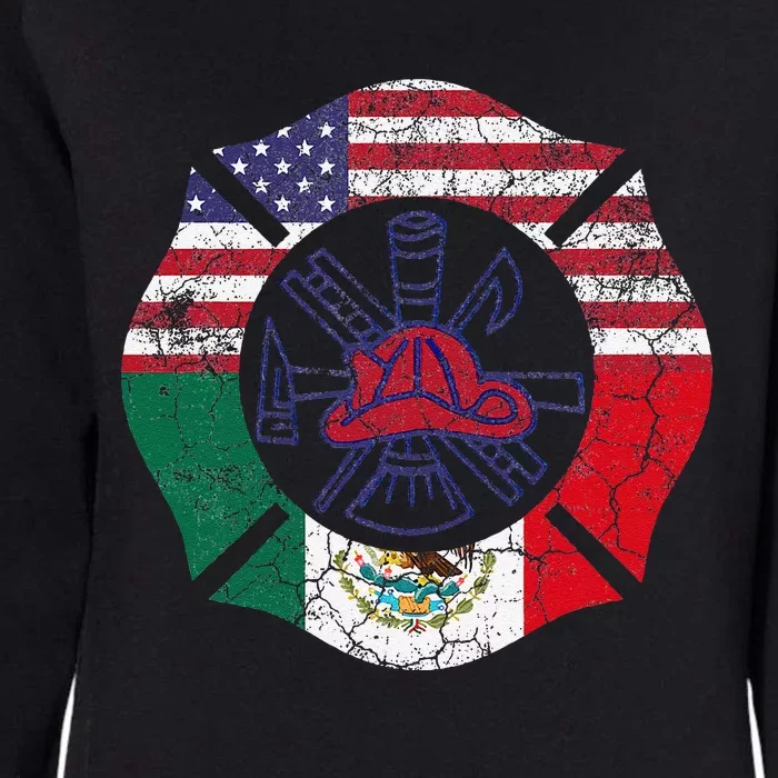 Cinco De Mayo Firefighter Mexican American Flag Gift Womens California Wash Sweatshirt