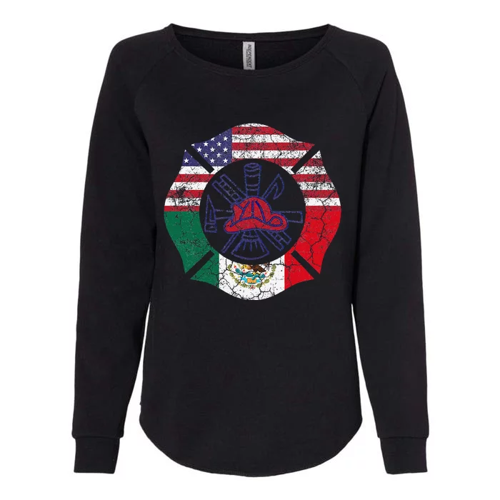 Cinco De Mayo Firefighter Mexican American Flag Gift Womens California Wash Sweatshirt