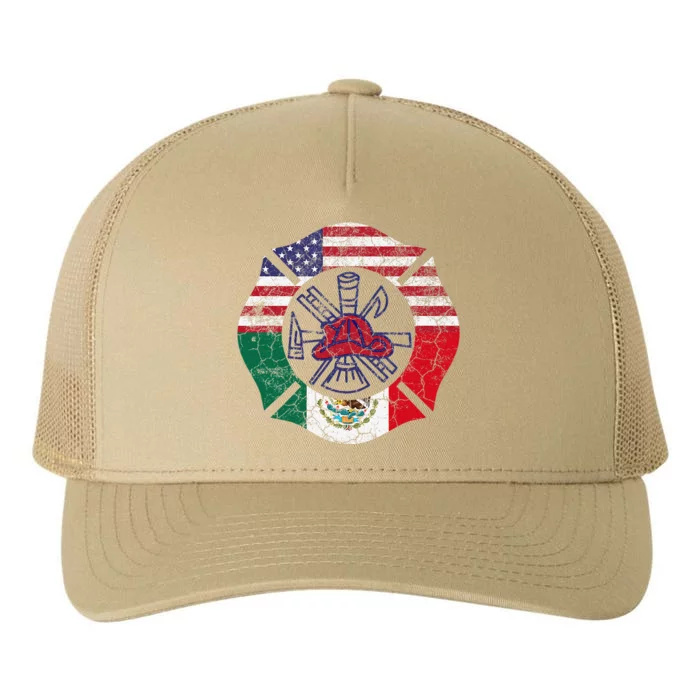 Cinco De Mayo Firefighter Mexican American Flag Gift Yupoong Adult 5-Panel Trucker Hat