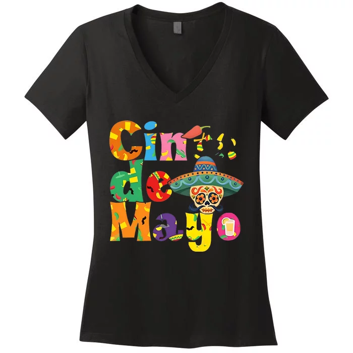 Cinco De Mayo Mexican Day Celebration Women's V-Neck T-Shirt