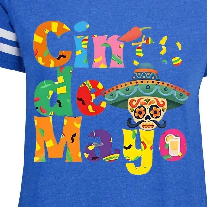 Cinco De Mayo Mexican Day Celebration Enza Ladies Jersey Football T-Shirt