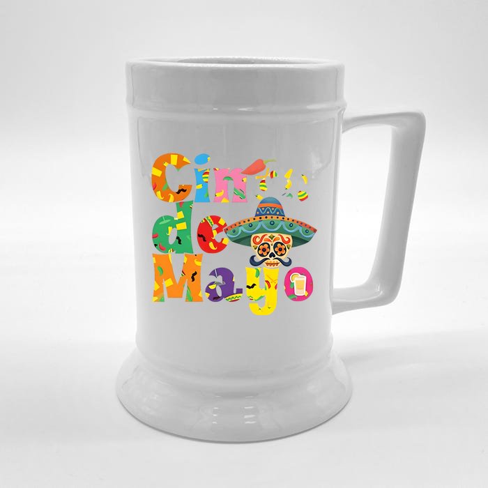 Cinco De Mayo Mexican Day Celebration Front & Back Beer Stein