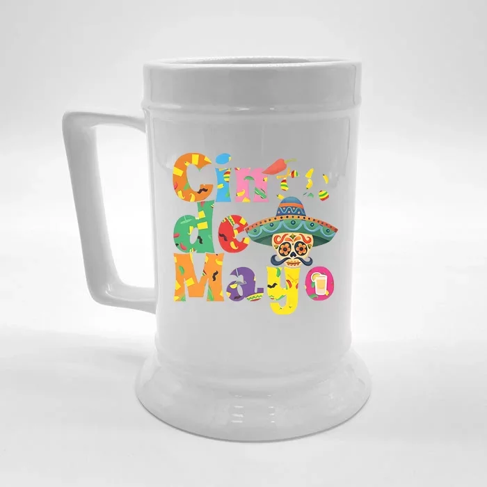 Cinco De Mayo Mexican Day Celebration Front & Back Beer Stein