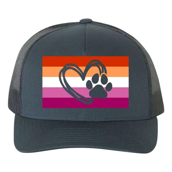 Cute Dog Mom Dad Paw Gay Lesbian Pride Flag Aesthetic Great Gift Yupoong Adult 5-Panel Trucker Hat