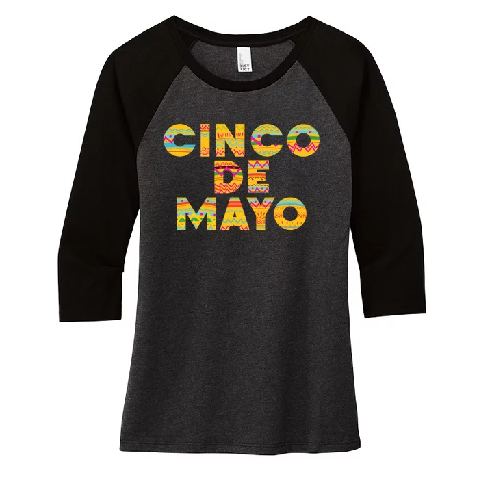 Cinco De Mayo Fiesta Holiday Women's Tri-Blend 3/4-Sleeve Raglan Shirt