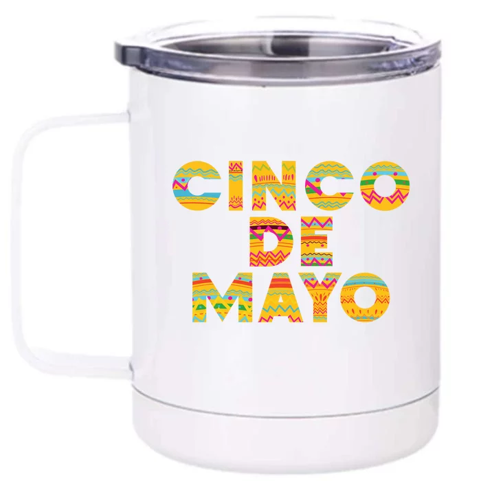 Cinco De Mayo Fiesta Holiday Front & Back 12oz Stainless Steel Tumbler Cup