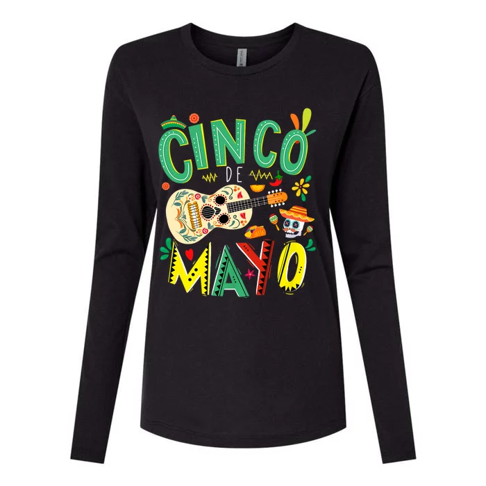 Cinco De Mayo Lets Fiesta Squad 5 De Mayo Mexican Fiesta Womens Cotton Relaxed Long Sleeve T-Shirt