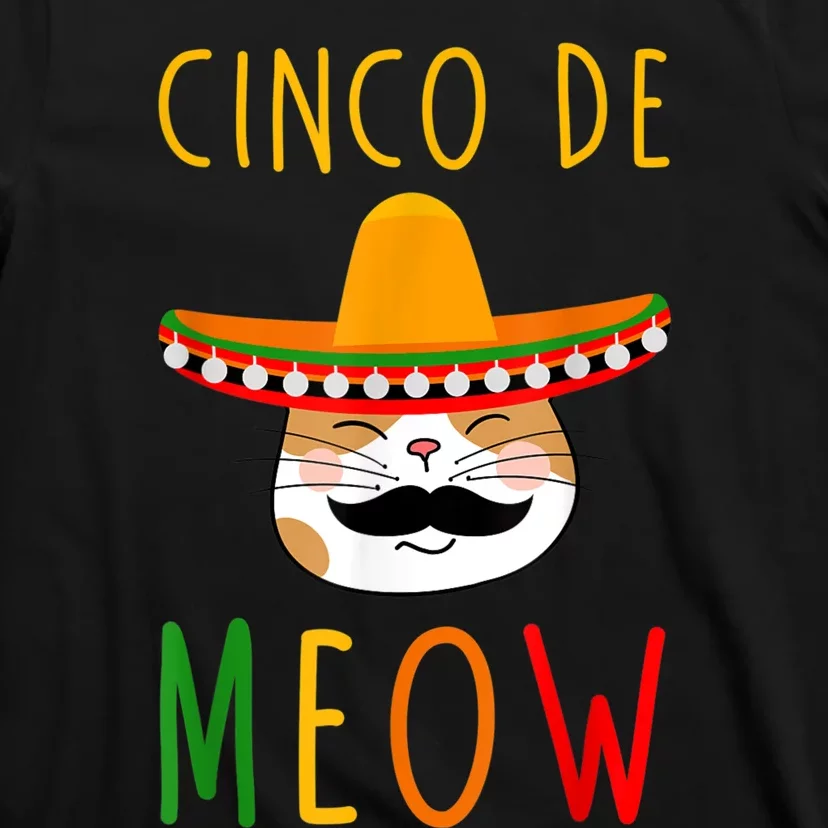 Cinco De Meow Tee Cinco De Mayo Mexico Cats Clothes Outfit T-Shirt