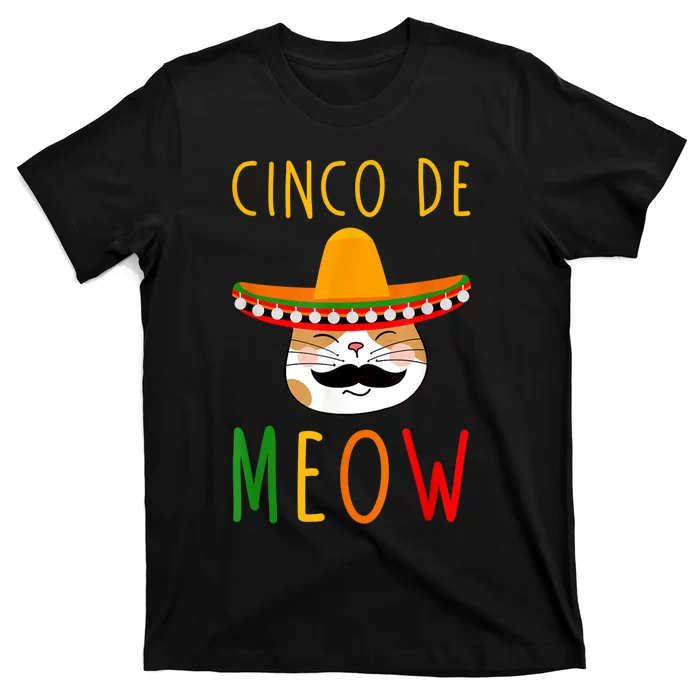 Cinco De Meow Tee Cinco De Mayo Mexico Cats Clothes Outfit T-Shirt