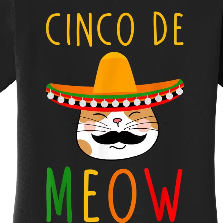 Cinco De Meow Tee Cinco De Mayo Mexico Cats Clothes Outfit Women's T-Shirt