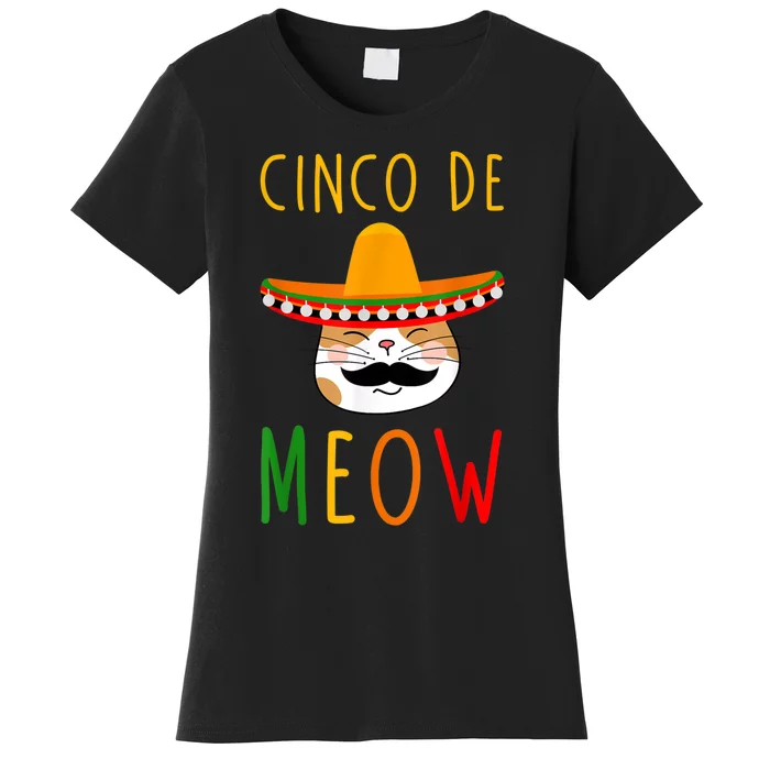 Cinco De Meow Tee Cinco De Mayo Mexico Cats Clothes Outfit Women's T-Shirt