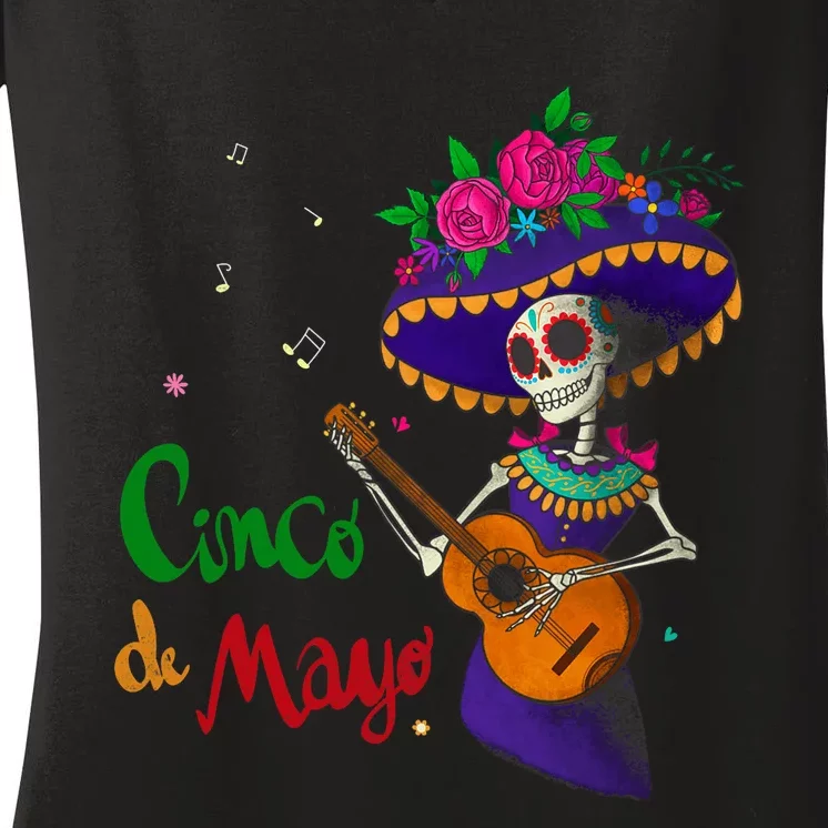 Cinco De Mayo Mexican Lets Fiesta 5 De Mayo Trendy Design Women's V-Neck T-Shirt