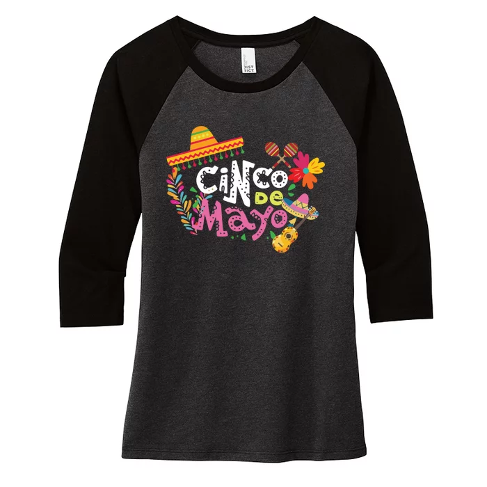 Cinco De Mayo Mexican Fiesta 5 De Mayo Women's Tri-Blend 3/4-Sleeve Raglan Shirt