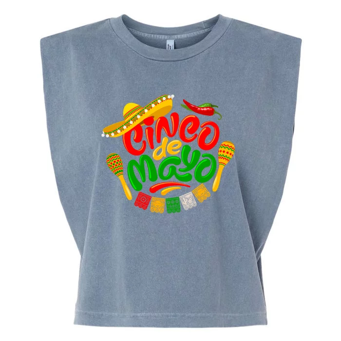 Cinco De Mayo Celebration Fiesta Garment-Dyed Women's Muscle Tee