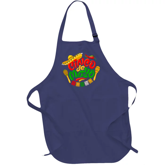 Cinco De Mayo Celebration Fiesta Full-Length Apron With Pocket