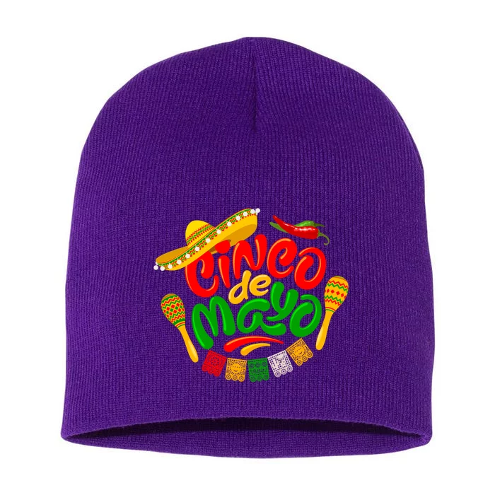 Cinco De Mayo Celebration Fiesta Short Acrylic Beanie